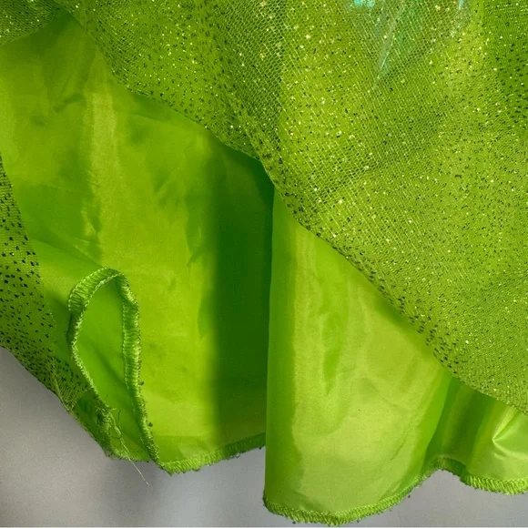 ❤️3/$30 Disney Tinker Bell Green Fairy Costume Dress with Wings - Child XS(4/5) - Picture 4 of 10